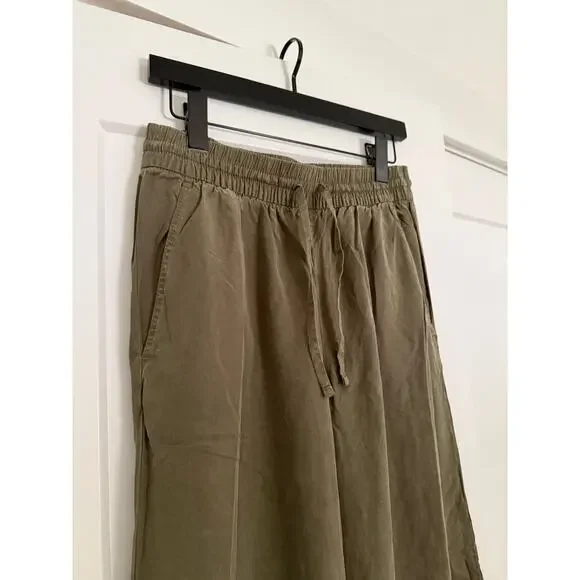 $118 New Everlane The Wide Leg Pant in Butterlite - Olive - Small - Picture 3 of 7